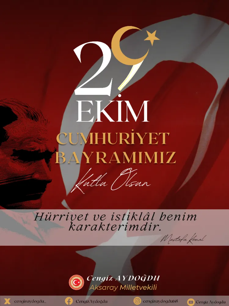 Cumhuriyetimizin 102. Yılında Gurur, Minnet ve Kararlılıkla