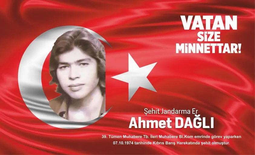 Kıbrıs Barış Harekâtı Şehidi Ahmet Dağlı, Şehadetinin 51. Yılında Anılıyor