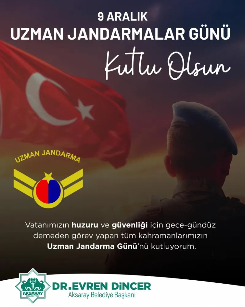 Aksaray Belediyesi’nden Uzman Jandarmalara Anlamlı Mesaj