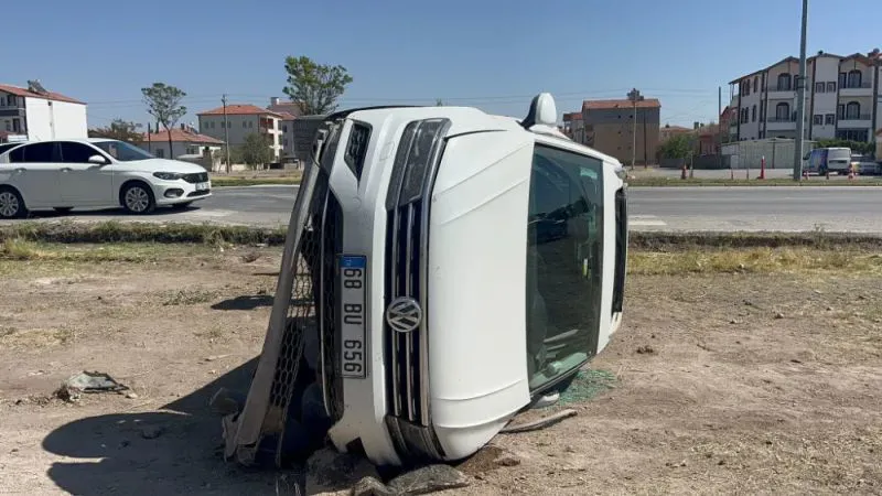 KONTROLDEN ÇIKAN ÇİP YAN YATTI 1 YARALI