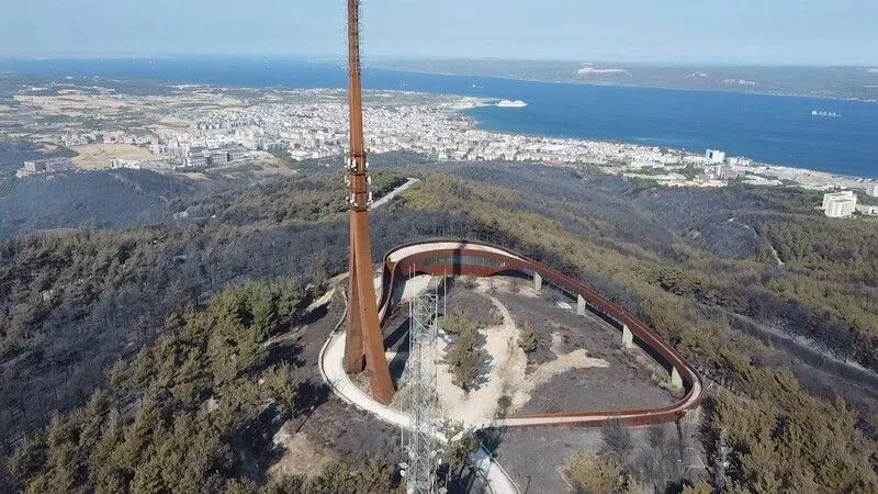 Çanakkale Sarıcaeli Köyü’ndeki Orman Yangınında Zarar Gören Alanlar Havadan Görüntülendi