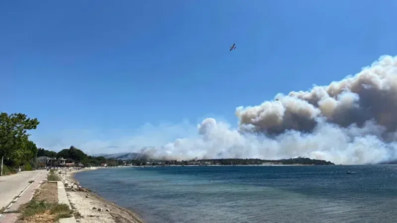 Çanakkale’de Orman Yangını: İzmir Karayolu ve Boğaz Trafiğe Kapatıldı