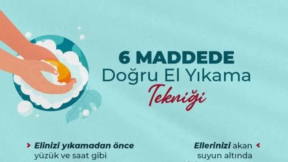 Aksaray İl Sağlık Müdürlüğü’nden 6 Maddede Doğru El Yıkama Tekniği Uyarısı